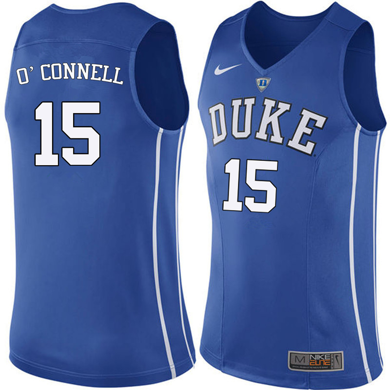 Men Duke Blue Devils #15 Alex O'Connell College Basketball Jerseys Sale-Blue